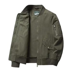 <b>Utility</b> Bomber <b>Jacket</b> Aviation Style Zip <b>Jacket</b> Ribbed Trim Sleeve Pocket Casual Outerwear Custom Private Label <b>Men</b> Bulk Apparel - Product Image 4