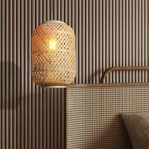 Lampe suspendue en bambou pour la décoration du plafond de la maison, lampe suspendue tissée naturelle - Product Image 6