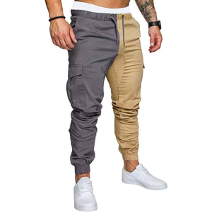 Men Color Blocked Cargo Joggers <b>Elastic</b> Waist Drawstring Multiple Pockets Casual Sweatpants Autumn Wear - Product Image 6