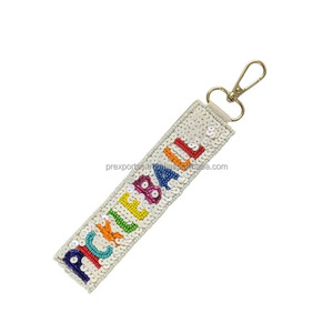 Embroidered Mom Seed Beads Keychain Wristlet Bracelet Eco-Friendly Durable Lightweight Gift Mother's Day Birthday Bag Charm Love - Product Image 6