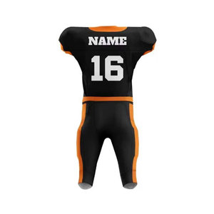 Customizable American Football Uniform Men's Sublimated Jersey Pants Moisture Wicking Fitted Set <b>Orange</b> Sleeveless - Product Image 1