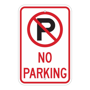 Panneau de signalisation interdiction de stationnement Brady rouge/blanc pour usage intérieur/extérieur dans les zones à accès restreint - Product Image 1