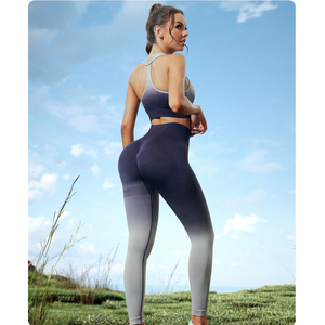 Nouvel ensemble de sport deux pièces pour femme, effet seconde peau, séchage rapide, col halter et col roulé, idéal pour le yoga et le fitness - Product Image 5