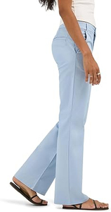 Stack <b>Flare</b> Mid Waist Plain Straight Women's Casual Simple Customized Breathable 100% Cotton Canvas Lightweight Belt Dress Pants - Product Image 2