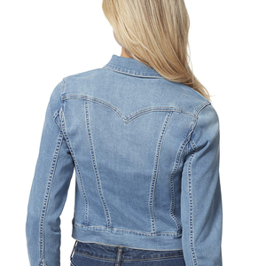 Latest Design OEM Cheap Price High Quality Women's <b>Short</b> <b>Sleeve</b> 100% Cotton Denim <b>Jacket</b> Breathable Comfortable Cropped Style - Product Image 6