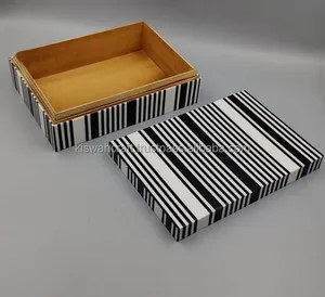 Increíble diseño de madera/incrustaciones joyero indio hecho a mano resina diseño joyero caja de almacenamiento en Color marrón - Product Image 6