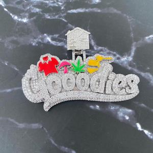 Iced <b>Chain</b> Pendant Men's Jewelry 925 Sterling Silver Solid Gold Plated VVS Clarity Letter <b>Name</b> Hip Hop Custom Moissanite Claw - Product Image 3