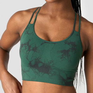 Sujetador deportivo de espalda cruzada para mujer, sublimado, al por mayor, de bajo precio, ligero, de alta elasticidad, sin costuras, de spandex y nailon. - Product Image 4