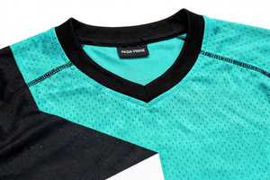 PADA <b>PRIME</b> Turquoise V-Neck Soccer Jersey Set Color Blocked Mesh Shirt Shorts Breathable 100% Polyester Sublimated Sportswear - Product Image 6