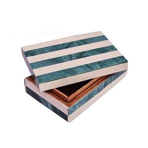 Boîte carrée à incrustation d'os indienne, boîte de haute qualité, rectangulaire, faite en inde - Product Image 2