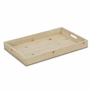 Long Rectangular Wooden Serving Tray with Cutout Handles Rustic Narrow Tray for Kitchen Dining <b>Coffee</b> <b>Table</b> Decor - Product Image 3