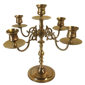 Finest Quality Metal Brass Polished 5 Arms <b>Candelabra</b> For Wedding Restaurant Hotel Decoration Hot Sale Lighting Accent - Product Image 1