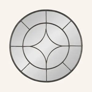 Miroir mural en métal fait main moderne, miroir rond décoratif unique pour la maison, le bureau, la chambre à coucher, le salon, intérieur contemporain, doré - Product Image 2