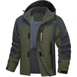 เสื้อกันลมผู้ชายแบบมีซิปบุไมโครฟลีซและฮู้ดปรับได้ กันน้ำ กันลม อุ่นสบายสำหรับฤดูหนาว พร้อมโลโก้สั่งทำพิเศษ - Product Image 1