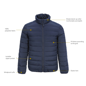 เสื้อแจ็คเก็ตดาวน์บุขนเป็ดสำหรับผู้ชาย สีพื้น สำหรับฤดูหนาว - Product Image 6
