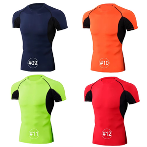 T-shirt de compression respirant anti-bactérien à manches courtes pour homme, personnalisable avec logo, sublimation, séchage rapide, idéal pour l'entraînement en salle de sport (OEM) - Product Image 2