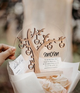 2024 plus récent cadeau d'anniversaire de Base de Table de signe de Mica à 3 couches pour la fête des mères et la fête des pères artisanat en bois et panneaux muraux boîtes en bois - Product Image 1