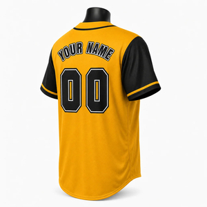Maillot de baseball OEM de haute qualité 100 % polyester, couleur et logo personnalisés, grande taille, respirant, séchage rapide, vêtements de sport - Product Image 4