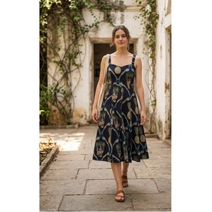 Pure Cotton Bohemian <b>Dress</b> for Women Fancy Floral Printed Bulk <b>Maxi</b> <b>Dress</b> Fit and Flare Casual <b>Dress</b> Comfortable & Wrinkle Free - Product Image 1