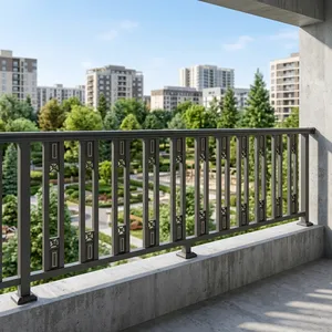 Rampe de balcon en métal noir moderne, clôture de terrasse extérieure, barres verticales décoratives, garde-corps élégant pour l'extérieur de la maison, barrière de sécurité durable - Product Image 4