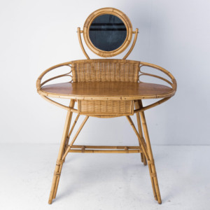 Vintage rattan vanity desks for bedroom decor handcrafted make up desk <b>dressing</b> <b>table</b> wholesale - Product Image 6