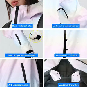 Conjunto de Traje de Esquí para Parejas, Ropa de Nieve Unisex Cálida, Impermeable, Cortavientos, con Cierre, Transpirable y de Secado Rápido para Deportes de Esquí - Product Image 6