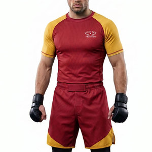 Ensemble d'arts martiaux mixtes sans kimono pour hommes, respirant, séchage rapide, Spandex/Polyester, vêtements d'entraînement souples, design personnalisé - Product Image 1