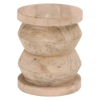 Table d'appoint vintage en bois massif, tabouret fait main, forme unique, table basse rustique pour la décoration de la chambre et du salon