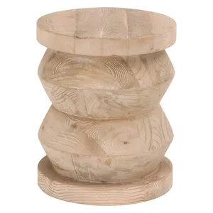 <b>Vintage</b> Solid Wood Handcrafted Side <b>Table</b> Seating Stool Unique Shape Rustic Accent Coffee <b>Table</b> for Bedroom Living Room Decor - Product Image 6