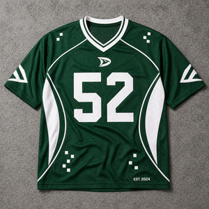 Camiseta Deportiva de Malla Verde Bosque de Alta Calidad, Estilo Y2K Vintage, Oversize, para Streetwear, con Impresión DTG Personalizada, Proveedor - Product Image 1