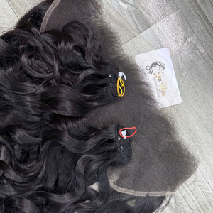 Sun Hair Company Extensions de cheveux humains vierges vietnamiens bruts, tissage Ocean Curl Machine Weft, couleur noir naturel - Product Image 2