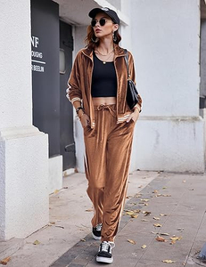 Hot New Women's Breathable Lightweight Velvet 2-Piece Set Zipper Hoodie and <b>Pants</b> Solid Winter Tracksuit - Product Image 3