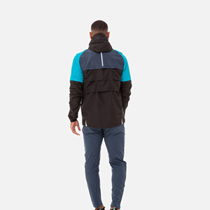 Chaqueta con Capucha y Cremallera para Hombre, con Bloques de Color y Bolsillos Laterales, Conjunto Deportivo Impermeable, Ropa de Otoño, Manga Larga, Corte Regular - Product Image 2