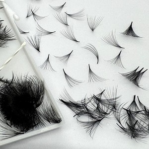 Fournisseur d'extensions de cils pré-faits en marque privée 10D-20D 0.03/0.05/0.07 Fibre synthétique Base pointue Noir mat Soie de vison - Product Image 3