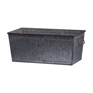 Juego de 2 Macetas Metálicas Rústicas Zale con Soportes - Incluye Macetas Grandes de 20x12x19.5" y Pequeñas de 16.5x9.5x14.5" - Product Image 4