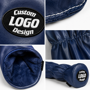 Custom Logo Design Blue PU Leather <b>Golf</b> Head Covers Elastic Band Solid Color Driver Hybrid Protector <b>Golf</b> Head Covers Driver - Product Image 3