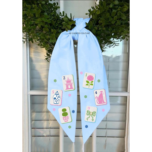 Guirnalda Decorativa Romántica Hecha a Mano con Cuentas y Diseño de Mahjong Rosa, con Parches de Motivos de Jardín, para Colgar en la Puerta - Product Image 6
