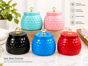Storage <b>Jar</b> Round Airtight Lid <b>Food</b> Container Modern Design Black Blue Red Pink Teal Colorful Kitchen Decorative <b>Jars</b> M Size - Product Image 4