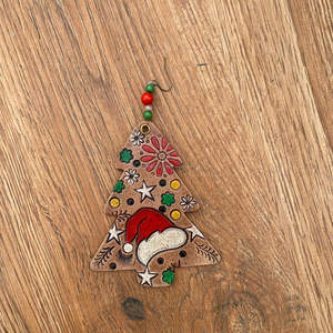 Adornos de árbol de Navidad de cuero labrado a mano occidental superventas Adornos de Navidad personalizados colgantes de cuero genuino de alta calidad - Product Image 2