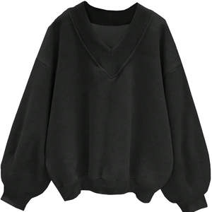 Unisex Oversized <b>Black</b> Hooded Fleece Sweatshirt <b>Long</b> <b>Sleeve</b> Casual Streetwear Loose Fit Pullover <b>Top</b> Daily Wear Comfort Style - Product Image 6