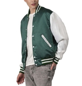 Service OEM 2025 – Nouvelle Veste de Baseball en Satin Respirante Personnalisée Style Urbain Boutonnée pour Hommes - Product Image 6