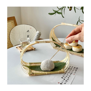 Custom Woven Bamboo Food Serving Tray Vietnam Traditional Handicraft Tableware For Restaurants Hotels Resorts Sell Retail Buyers - Product Image 3