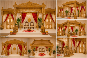 Mandap en bois de style traditionnel pour mariage indien, mandap en bois avec piliers de base en forme d'éléphant, mandap de mariage en bois élégant, États-Unis - Product Image 5