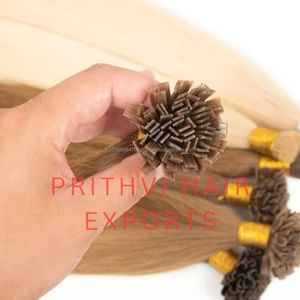 ผมต่อแบบถาวรผมสีบลอนด์ปลายแหลมรูปตัวยูผสมสีเงิน - Product Image 2