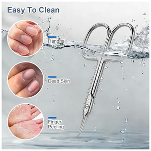 Ciseaux à cuticules, ciseaux à ongles extra fins et courbés pour sourcils, cils, manucure et pédicure, utilisables pour hommes et femmes - Product Image 4