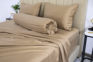 Juego de edredón de estilo moderno de poliéster ecológico de 5 piezas tamaño Queen incluye 1 sábana bajera 1 sábana plana 2 seda refrescante - Product Image 3