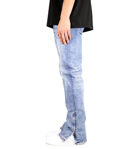 <b>Mens</b> High Street Denim Slim <b>Stretch</b> Cotton Solid Woven Washed Breathable Eco-Friendly Blue Jeans Pants with cheap quality - Product Image 6