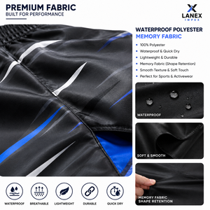 Shorts de plage noirs pour hommes, séchage rapide, personnalisés |   Maillots de bain sublimés |   Maillot de bain léger en polyester avec taille élastique - Product Image 5