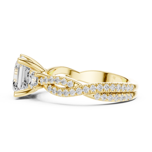 Yellow Gold Asscher Cut Lab Grown <b>Diamond</b> Split Shank Engagement <b>Ring</b> for Women Bridal Wedding Jewelry - Product Image 5