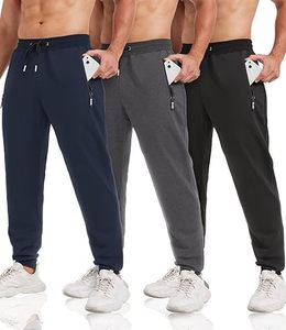 Men's Training Trouser Mid Waist Eco-Friendly Waterproof 100% Cotton Fleece <b>Jogger</b> Pants Drawstring Closure <b>Zip</b> <b>Pocket</b> - Product Image 1